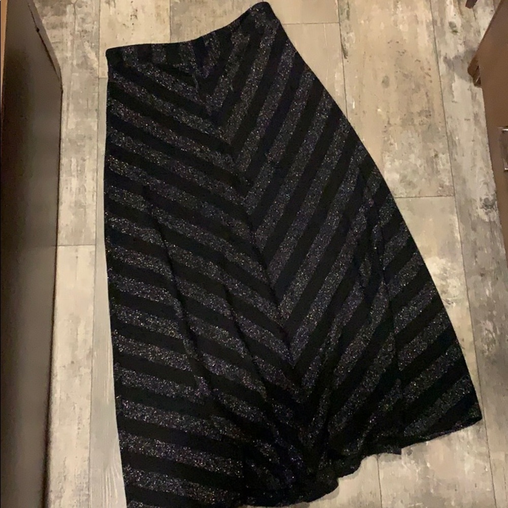 Black and Silver A-line maxi skirt
